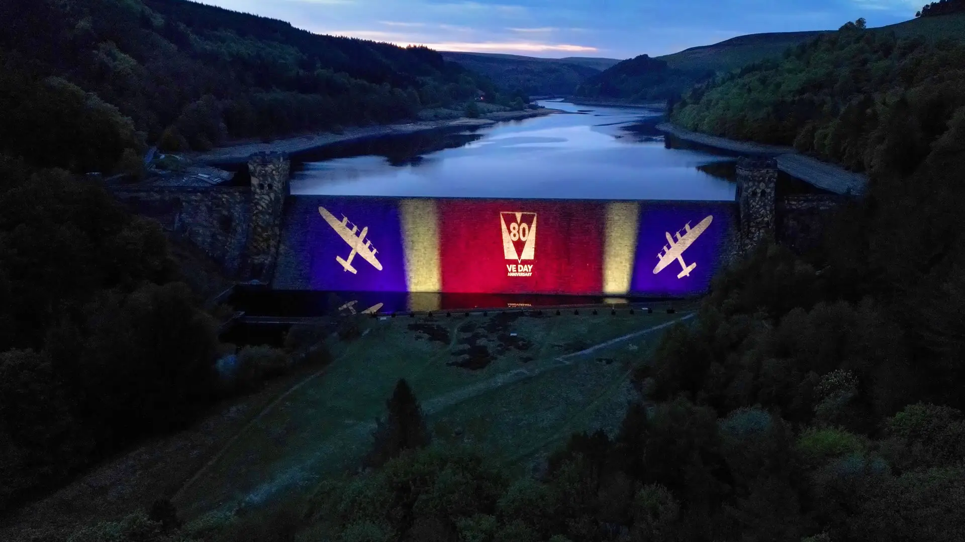 Illuminating Derwent Dam for VE Day 80 – A Tribute with Impact