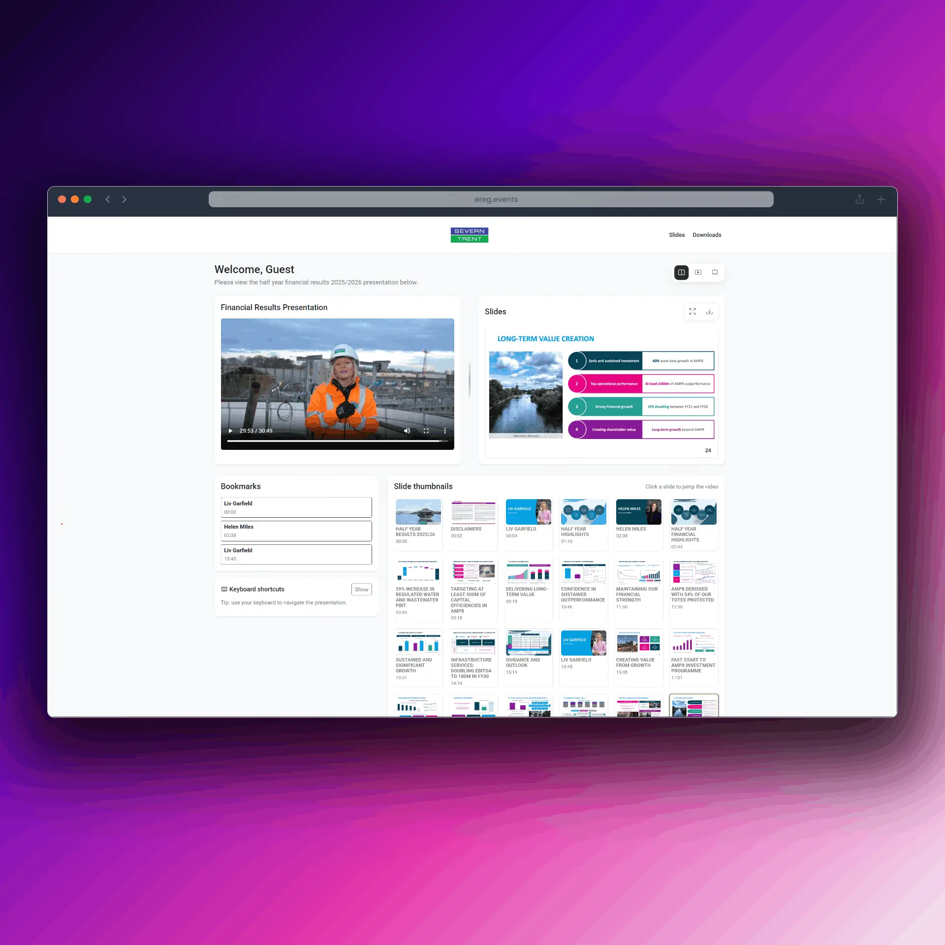 Bespoke Financial Results Platform for Investor Presentations | White Event Production